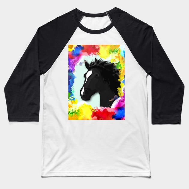 Horse Lovers Galloping Horse Baseball T-Shirt by KC Morcom aka KCM Gems n Bling aka KCM Inspirations